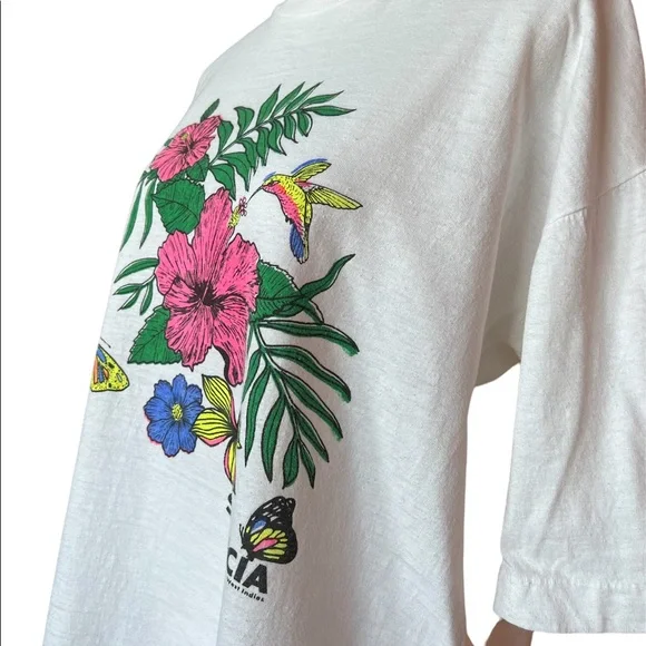 Vintage oversized graphic t shirt single stitch floral Hawaii - Picture 5 of 12